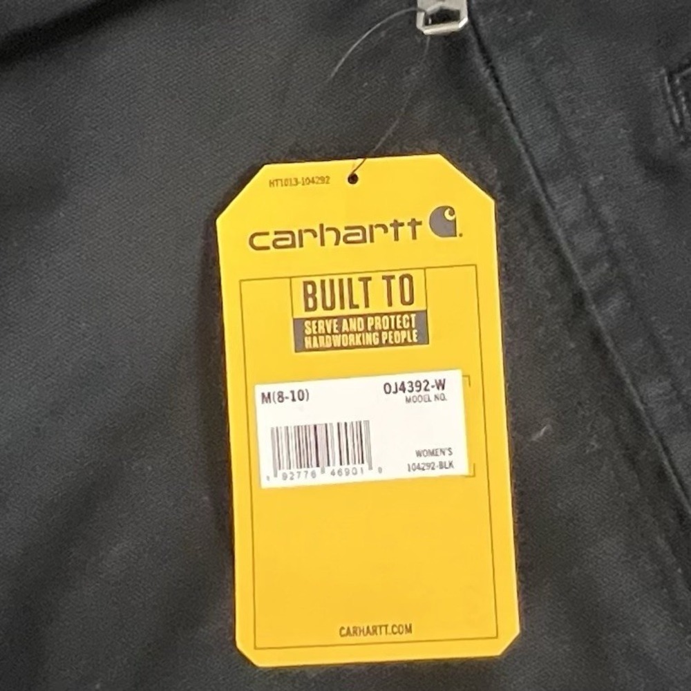 Carhartt Womens Size M Black Washed Duck Sherpa Lined Full Zip Jacket New - Picture 8 of 10